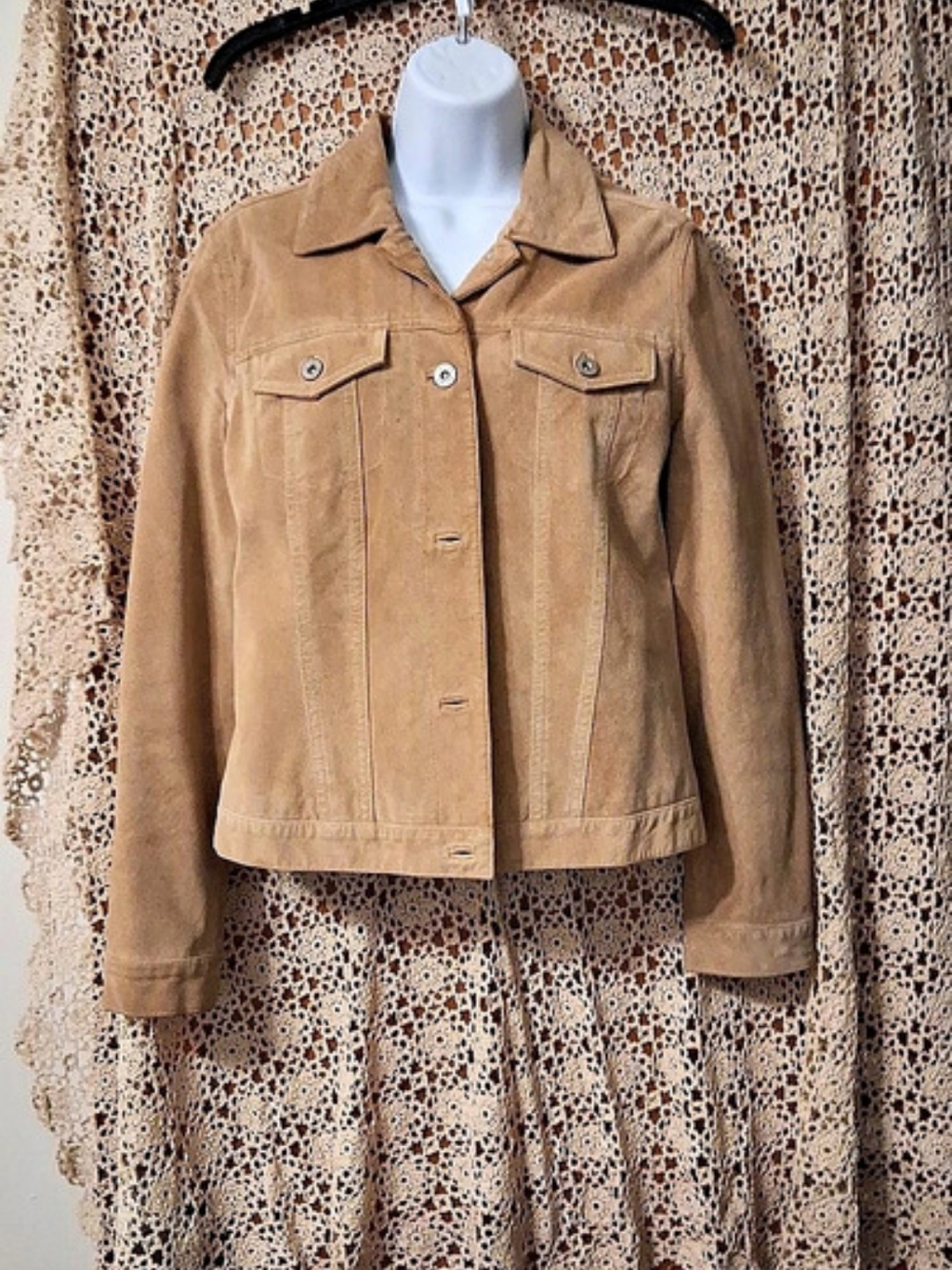Eddie Bauer Seattle Suede WASHABLE Trucker Jacket